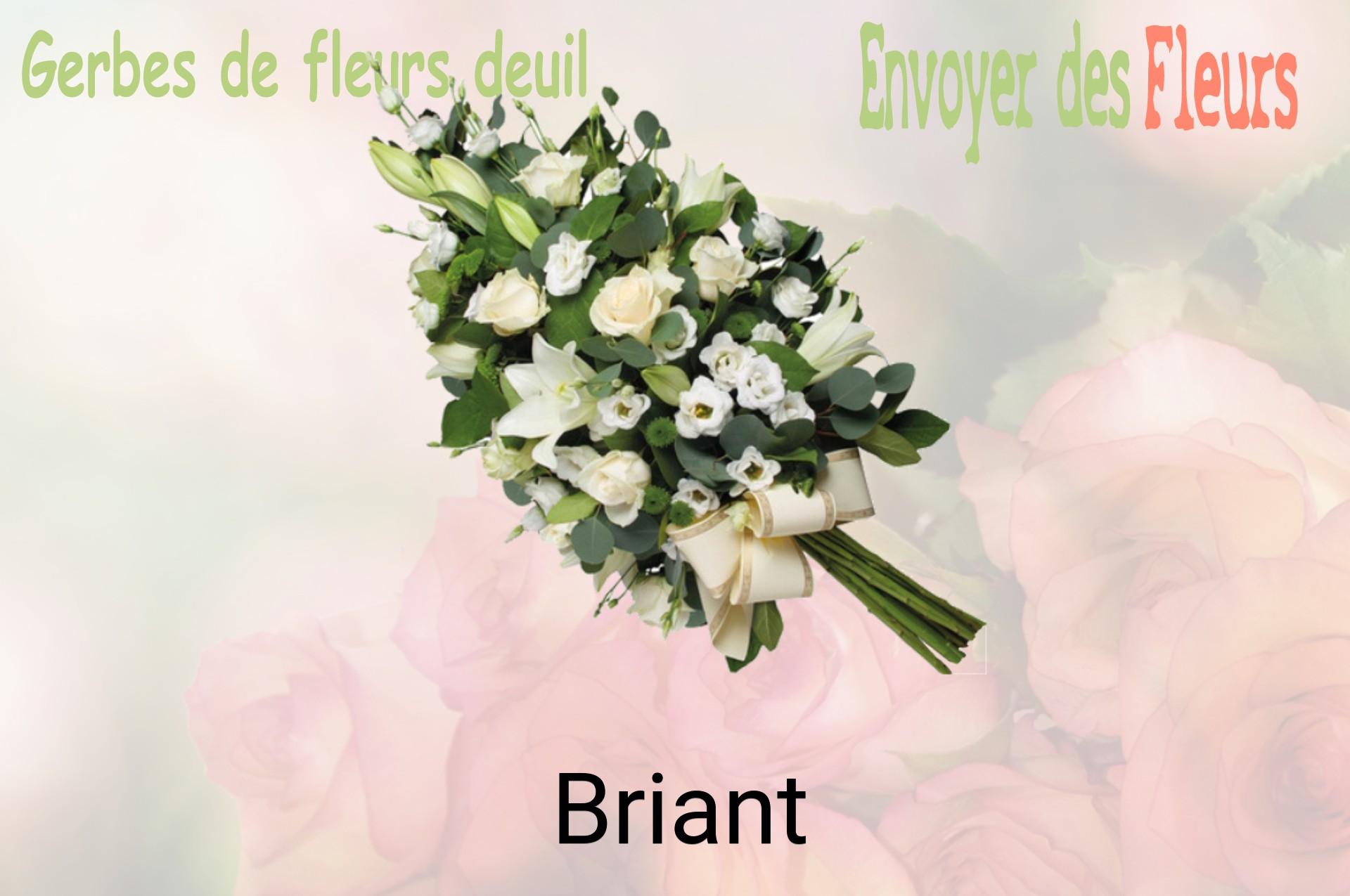 Gerbe de fleurs de deuil livrée à Briant